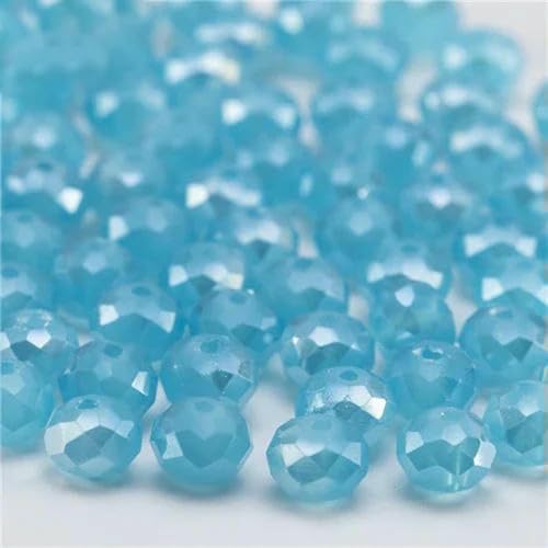 6 8 mm tschechische Rondell-Kristallperlen, AB-Farbe, facettierte Glasperlen, lose Abstandsperlen für die Schmuckherstellung, DIY-Armband, Halskette, Z329AB, 8 mm, 68 Stück von BSGUZ