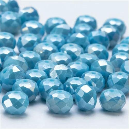 6 8 mm tschechische Rondell-Kristallperlen, AB-Farbe, facettierte Glasperlen, lose Abstandsperlen für die Schmuckherstellung, DIY-Armband, Halskette, Z341AB, 8 mm, 68 Stück von BSGUZ
