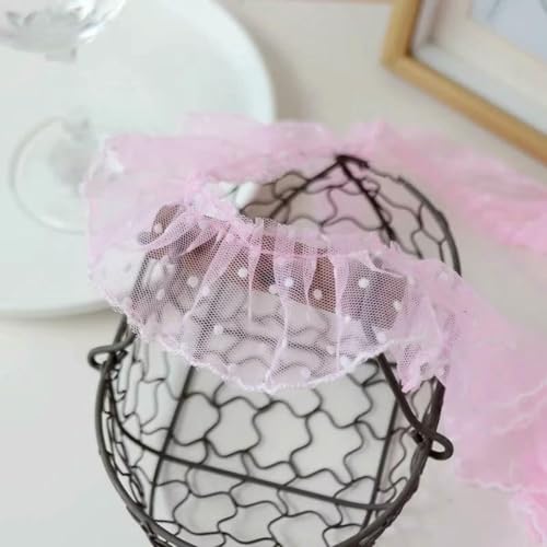6 cm breite, beflockte, gewellte Spitze mit gewelltem Rand, Plissee-Spitze, DIY-Kleidung für Mädchen und Kinder, Rock, Heimdekoration, Zubehör, Pink, 1 Yard 6 cm breite, beflockte, gewellte Spitze mit gewelltem Rand, Plissee-Spitze, DIY-Kleidung für Mädchen und Kinder, Rock, Heimdekoration, Zubehör, Pink, 1 Yard von BSGUZ