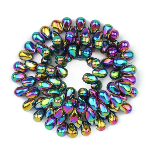 6 mm, 90 Stück, Wassertropfenform, Kristallglas, AB-farbig plattiert, lose Perlen zum Selbermachen, für Bettelarmbänder, Halsketten, Schmuckzubehör – Wassertropfenform – 13 6 mm, 90 Stück, Wassertropfenform, Kristallglas, AB-farbig plattiert, lose Perlen zum Selbermachen, für Bettelarmbänder, Halsketten, Schmuckzubehör – Wassertropfenform – 13 von BSGUZ