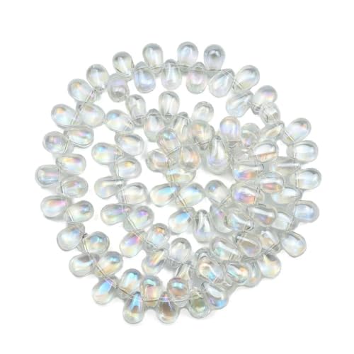6 mm, 90 Stück, Wassertropfenform, Kristallglas, AB-farbig plattiert, lose Perlen zum Selbermachen, für Bettelarmbänder, Halsketten, Schmuckzubehör – Wassertropfenform – 2 6 mm, 90 Stück, Wassertropfenform, Kristallglas, AB-farbig plattiert, lose Perlen zum Selbermachen, für Bettelarmbänder, Halsketten, Schmuckzubehör – Wassertropfenform – 2 von BSGUZ