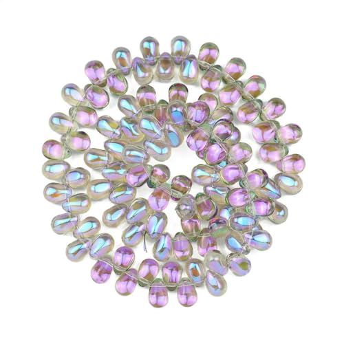 6 mm, 90 Stück, Wassertropfenform, Kristallglas, AB-farbig plattiert, lose Perlen zum Selbermachen, für Bettelarmbänder, Halsketten, Schmuckzubehör – Wassertropfenform – 5 6 mm, 90 Stück, Wassertropfenform, Kristallglas, AB-farbig plattiert, lose Perlen zum Selbermachen, für Bettelarmbänder, Halsketten, Schmuckzubehör – Wassertropfenform – 5 von BSGUZ