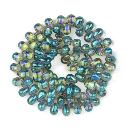 6 mm, 90 Stück, Wassertropfenform, Kristallglas, AB-farbig plattiert, lose Perlen zum Selbermachen, für Bettelarmbänder, Halsketten, Schmuckzubehör – Wassertropfenform – 8 6 mm, 90 Stück, Wassertropfenform, Kristallglas, AB-farbig plattiert, lose Perlen zum Selbermachen, für Bettelarmbänder, Halsketten, Schmuckzubehör – Wassertropfenform – 8 von BSGUZ