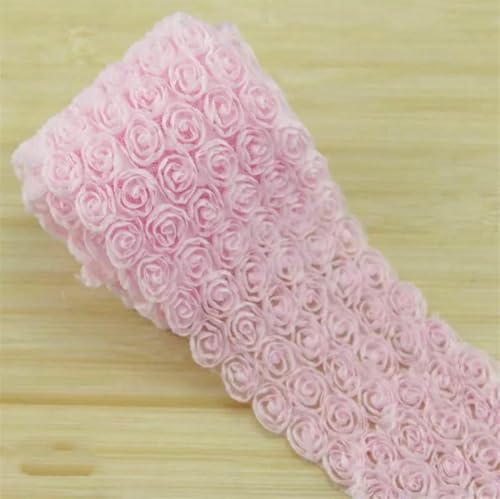 6-reihige DIY-Rosenspitze, 11 Farben, 3D, 9 cm, Chiffon-Blume, besticktes Band, Stoff, Nähen, Basteln, Kostüm, Kopfschmuck, Hut, Applikation, Babyrosa, Länge: 30 cm 6-reihige DIY-Rosenspitze, 11 Farben, 3D, 9 cm, Chiffon-Blume, besticktes Band, Stoff, Nähen, Basteln, Kostüm, Kopfschmuck, Hut, Applikation, Babyrosa, Länge: 30 cm von BSGUZ