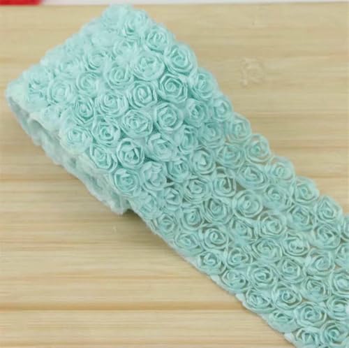 6-reihige DIY-Rosenspitze, 11 Farben, 3D, 9 cm, Chiffon-Blume, besticktes Band, Stoff, Nähen, Basteln, Kostüm, Kopfschmuck, Hut, Applikation, Mintgrün, Länge: 183 cm 6-reihige DIY-Rosenspitze, 11 Farben, 3D, 9 cm, Chiffon-Blume, besticktes Band, Stoff, Nähen, Basteln, Kostüm, Kopfschmuck, Hut, Applikation, Mintgrün, Länge: 183 cm von BSGUZ
