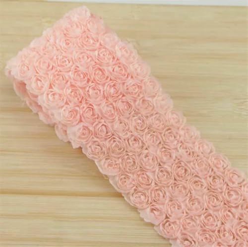 6-reihige DIY-Rosenspitze, 11 Farben, 3D, 9 cm, Chiffon-Blume, besticktes Band, Stoff, Nähen, Basteln, Kostüm, Kopfschmuck, Hut, Applikation, Orange Pink, Länge: 100 cm 6-reihige DIY-Rosenspitze, 11 Farben, 3D, 9 cm, Chiffon-Blume, besticktes Band, Stoff, Nähen, Basteln, Kostüm, Kopfschmuck, Hut, Applikation, Orange Pink, Länge: 100 cm von BSGUZ