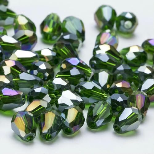 6 x 8 mm österreichische facettierte Tropfen-Glasperlen, AB-Farbe, Wassertropfen-Kristall, lose Abstandsperlen zur Schmuckherstellung, DIY-Armband-ZKSD001-026-6 x 8 mm, 65–70 Stück 6 x 8 mm österreichische facettierte Tropfen-Glasperlen, AB-Farbe, Wassertropfen-Kristall, lose Abstandsperlen zur Schmuckherstellung, DIY-Armband-ZKSD001-026-6 x 8 mm, 65–70 Stück von BSGUZ