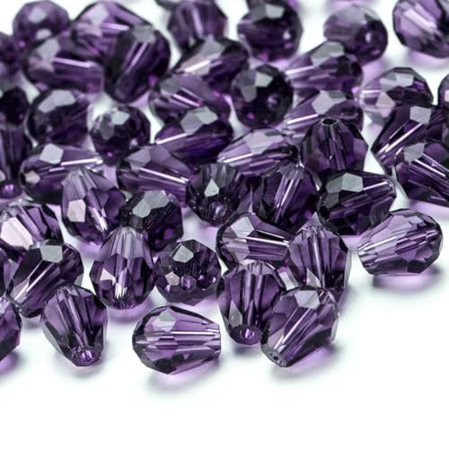 6 x 8 mm österreichische facettierte Tropfen-Glasperlen, AB-Farbe, Wassertropfen-Kristall, lose Abstandsperlen zur Schmuckherstellung, DIY-Armband-ZKSD001-031-6 x 8 mm, 65–70 Stück von BSGUZ