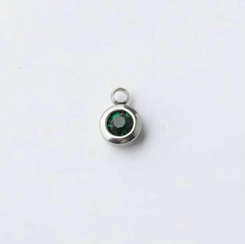 60 Stück/Los Edelstahl-Geburtsstein-Anhänger, 6,5 mm, Strasssteine, Monats-Geburtsstein-Anhänger für DIY-Schmuckherstellung, Halskette-5 von BSGUZ