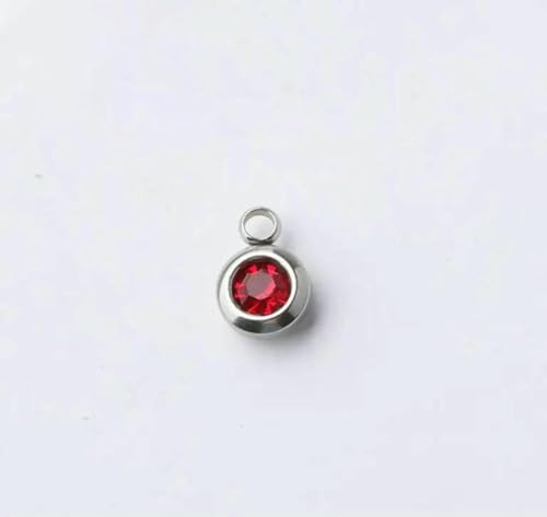 60 Stück/Los Edelstahl-Geburtsstein-Anhänger, 6,5 mm, Strasssteine, Monats-Geburtsstein-Anhänger für DIY-Schmuckherstellung, Halskette-7 von BSGUZ
