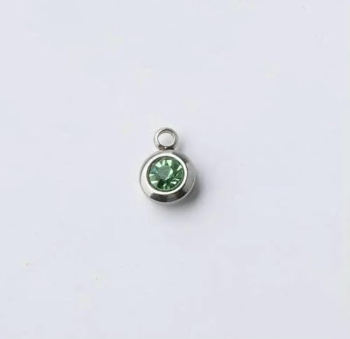 60 Stück/Los Edelstahl-Geburtsstein-Anhänger, 6,5 mm, Strasssteine, Monats-Geburtsstein-Anhänger für die DIY-Schmuckherstellung, Halskette-8 von BSGUZ