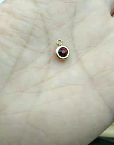 60 Stück/Los Edelstahl-Geburtsstein-Anhänger, 6,5 mm, Strasssteine, Monats-Geburtsstein-Anhänger für die DIY-Schmuckherstellung, Halskette-g 1 von BSGUZ