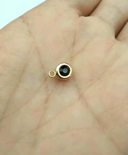 60 Stück/Los Edelstahl-Geburtsstein-Anhänger, 6,5 mm, Strasssteine, Monats-Geburtsstein-Anhänger für die DIY-Schmuckherstellung, Halskette-g 2 von BSGUZ