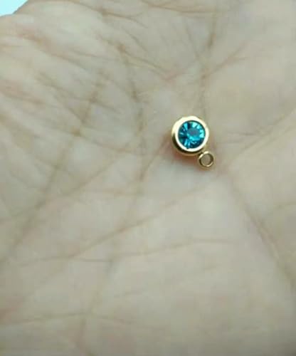 60 Stück/Los Edelstahl-Geburtsstein-Anhänger, 6,5 mm Strasssteine, Monats-Geburtsstein-Anhänger für die DIY-Schmuckherstellung, Halskette-g 12 von BSGUZ