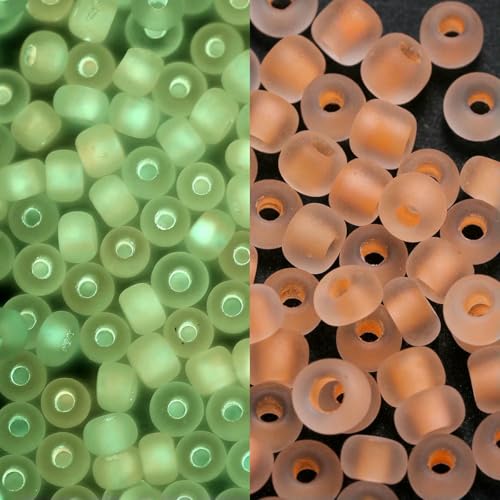 600 Stück 3,0 mm leuchtende Glasperlen, im Dunkeln leuchtend, lose Abstandsperlen zum Selbermachen von Schmuck, Markierungen, Halsketten, Armbändern, Zubehör – Orangerot – 3,0 mm x 600 Stück von BSGUZ
