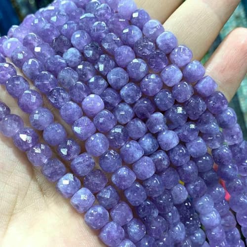 7–8 mm facettierte quadratische Lavendel-Chalcedon-Naturstein-Abstandsperlen in Würfelform zur Schmuckherstellung, DIY-Armbandzubehör – lila Jadefarbe – 7–8 mm, 22–23 Stück 7–8 mm facettierte quadratische Lavendel-Chalcedon-Naturstein-Abstandsperlen in Würfelform zur Schmuckherstellung, DIY-Armbandzubehör – lila Jadefarbe – 7–8 mm, 22–23 Stück von BSGUZ