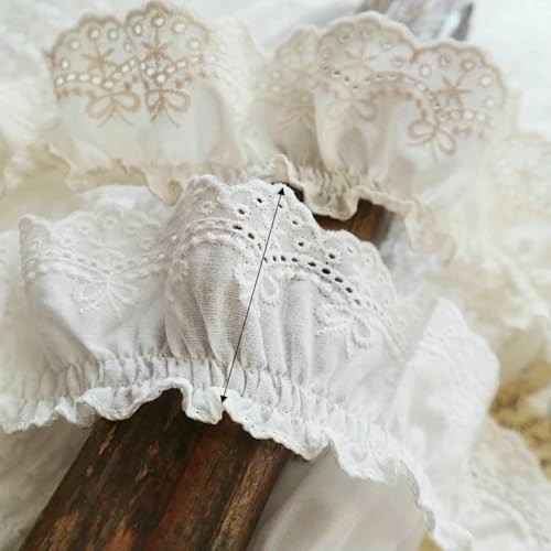 7 cm breiter, luxuriöser, bestickter Spitzenstoff mit Blumenmuster und Aufkleber, Puppenpuppe, DIY, genähte Kleidung, Kragen, Rüschen, Guipure, Hochzeitsaccessoire, Weiß 7 cm breiter, luxuriöser, bestickter Spitzenstoff mit Blumenmuster und Aufkleber, Puppenpuppe, DIY, genähte Kleidung, Kragen, Rüschen, Guipure, Hochzeitsaccessoire, Weiß von BSGUZ
