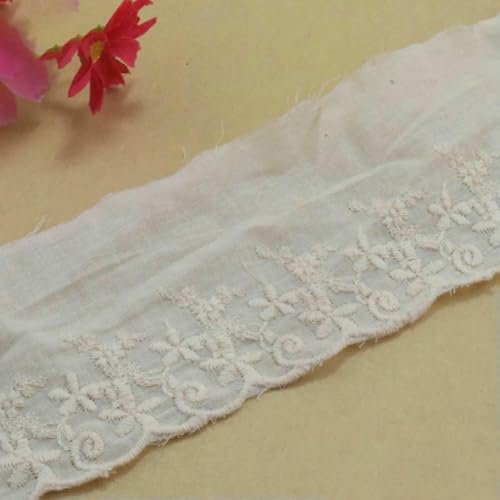7 cm breites, besticktes Spitzenband aus 100% Baumwolle zum Nähen, Guipure-Besatz, Hochzeitsdekoration, DIY-Puppen, Kleidungszubehör, Spitzenrand Nr. 4045, Farbe: Greige, 1 Yard entspr 7 cm breites, besticktes Spitzenband aus 100% Baumwolle zum Nähen, Guipure-Besatz, Hochzeitsdekoration, DIY-Puppen, Kleidungszubehör, Spitzenrand Nr. 4045, Farbe: Greige, 1 Yard entspr von BSGUZ
