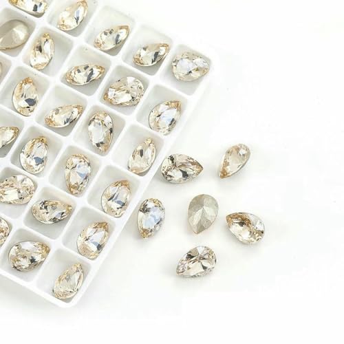 7 x 10 mm Tropfen-Kristall-Strass mit Pointback, Glas-Strassstein für Nagelkunst, Basteln, Kleidung, Aufkleben auf Nägel, Dekoration, Kristall-Strassstein, Golden Shadow, 7 x 10 mm, 10 Stü 7 x 10 mm Tropfen-Kristall-Strass mit Pointback, Glas-Strassstein für Nagelkunst, Basteln, Kleidung, Aufkleben auf Nägel, Dekoration, Kristall-Strassstein, Golden Shadow, 7 x 10 mm, 10 Stü von BSGUZ