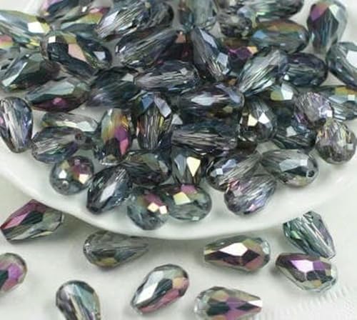 8 * 11 mm, 20 Stück Kristallperlen, Tropfenform, facettiert, Armreif, Nähen, DIY-Schmuck, Kronleuchter, Ohrringe, Armband, Zubehör, Bildfarbe_e 8 * 11 mm, 20 Stück Kristallperlen, Tropfenform, facettiert, Armreif, Nähen, DIY-Schmuck, Kronleuchter, Ohrringe, Armband, Zubehör, Bildfarbe_e von BSGUZ