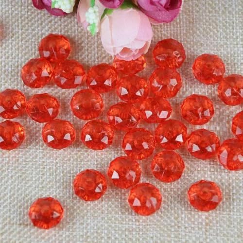 8–10 mm DIY-Handperlenanhänger, Acryl-Radperle, flach, Kristallimitat, transparent, lose Türvorhangperlen, 500 g, 04, Rot, 8 mm von BSGUZ