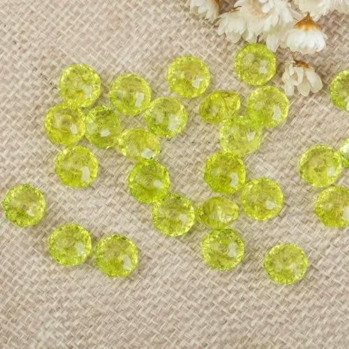 8–10 mm DIY-Handperlenanhänger, Acryl-Radperle, flach, Kristallimitat, transparent, lose Türvorhangperlen, 500 g, 09, Fruchtgrün, 12 mm von BSGUZ