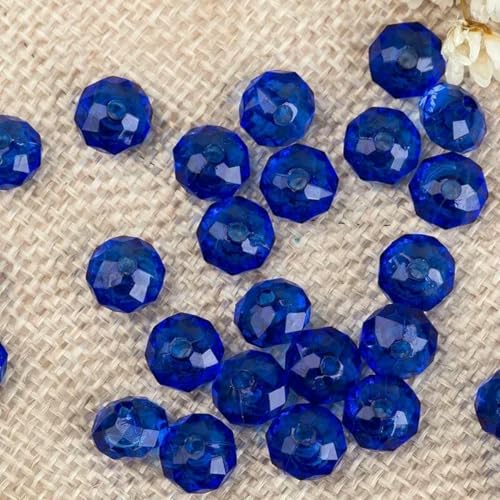 8–10 mm DIY-Handperlenanhänger, Acryl-Radperle, flach, Kristallimitat, transparent, lose Türvorhangperlen, 500 g, 30 Stück, Königsblau, 12 mm von BSGUZ