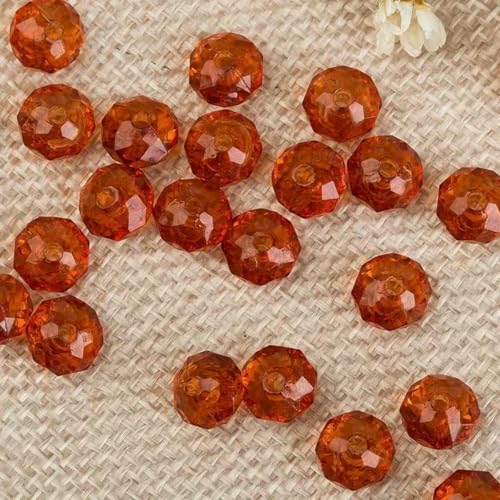 8–10 mm DIY-Handperlenanhänger, Acryl-Radperle, flach, Kristallimitat, transparent, lose Türvorhangperlen, 500 g, 33-Kaffee-8 mm von BSGUZ