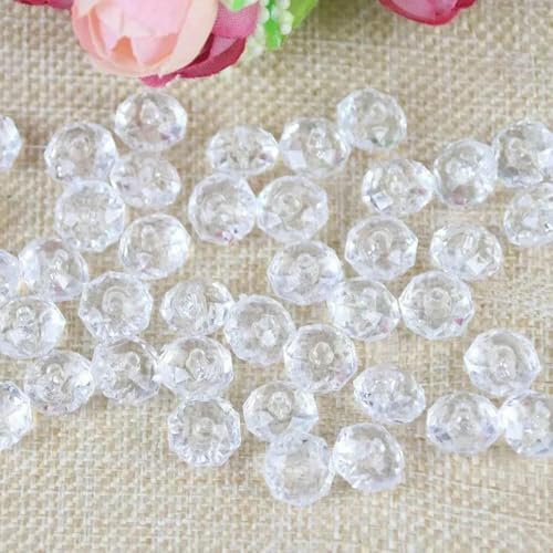 8–10 mm DIY Handperlenanhänger Acrylradperle flacher Kristallimitat transparent lose Türvorhangperlen 500 g-Weiß-12 mm von BSGUZ