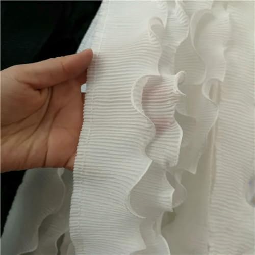 8 cm breiter, moderner, plissierter Chiffon-Kragen aus elastischer Spitze mit Rüschen, für Kleider, mit gereinigtem Band, 3D-Blumen zum Sticken, Basteln 8 cm breiter, moderner, plissierter Chiffon-Kragen aus elastischer Spitze mit Rüschen, für Kleider, mit gereinigtem Band, 3D-Blumen zum Sticken, Basteln von BSGUZ