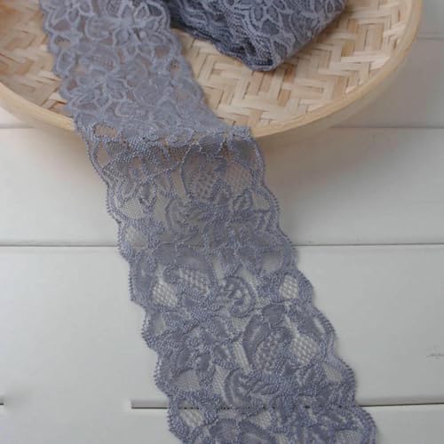 8 cm elastischer, dehnbarer Spitzenbesatz aus Spandex, DIY-Bastelstoff für Kleider, Unterwäsche, Dessous, Shorts, Kleidung, Dekoration, Spitzenband, grau, 1 Meter Länge 8 cm elastischer, dehnbarer Spitzenbesatz aus Spandex, DIY-Bastelstoff für Kleider, Unterwäsche, Dessous, Shorts, Kleidung, Dekoration, Spitzenband, grau, 1 Meter Länge von BSGUZ