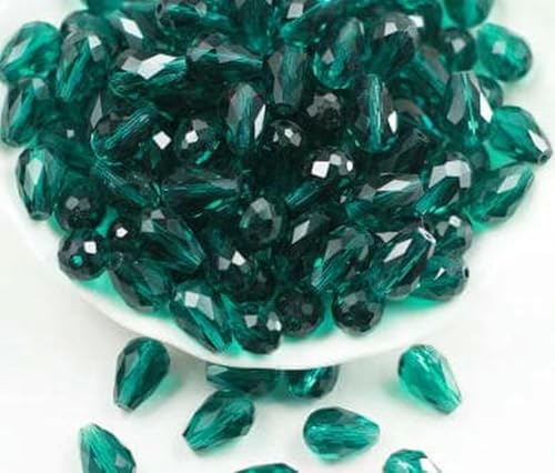 8 x 11 mm, 10 Stück, rote Kristallperlen, tropfenförmig, facettiert, Ohrringanhänger, Charm, Schmuck, Kronleuchter, Handarbeiten, Zubehör, Grün 8 x 11 mm, 10 Stück, rote Kristallperlen, tropfenförmig, facettiert, Ohrringanhänger, Charm, Schmuck, Kronleuchter, Handarbeiten, Zubehör, Grün von BSGUZ