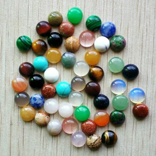 8mm Fashion verschiedene naturstein runde cab cabochon perlen für schmuck Zubehör machen Großhandel 50 teile/los-mix von BSGUZ