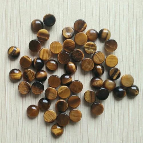 8mm Fashion verschiedene naturstein runde cab cabochon perlen für schmuck Zubehör machen Großhandel 50 teile/los-tiger auge stein von BSGUZ