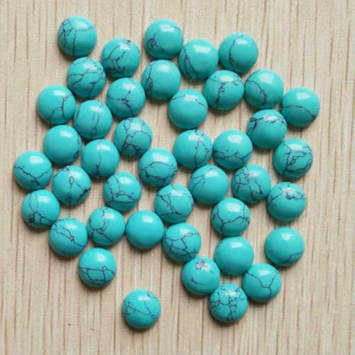 8mm Mode verschiedene naturstein runde cab cabochon perlen für schmuck Zubehör machen Großhandel 50 teile/los-blau türkis von BSGUZ
