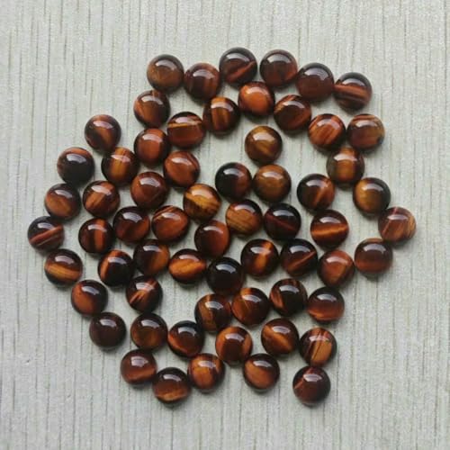 8mm Mode verschiedene naturstein runde cab cabochon perlen für schmuck Zubehör machen Großhandel 50 teile/los-rot tigerauge von BSGUZ