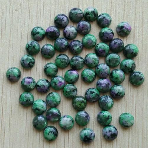 8mm Mode verschiedene naturstein runde cab cabochon perlen für schmuck Zubehör machen Großhandel 50 teile/los-rot und grün von BSGUZ