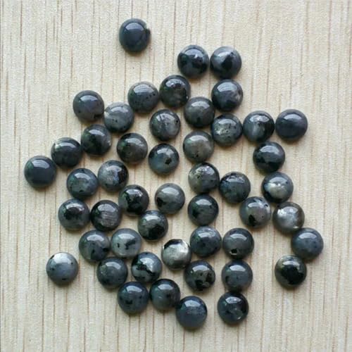8mm Mode verschiedene naturstein runde cab cabochon perlen für schmuck Zubehör machen Großhandel 50 teile/los-schwarz spektrolith von BSGUZ