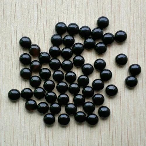 8mm Mode verschiedene naturstein runde cab cabochon perlen für schmuck Zubehör machen Großhandel 50 teile/los-schwarz stein von BSGUZ