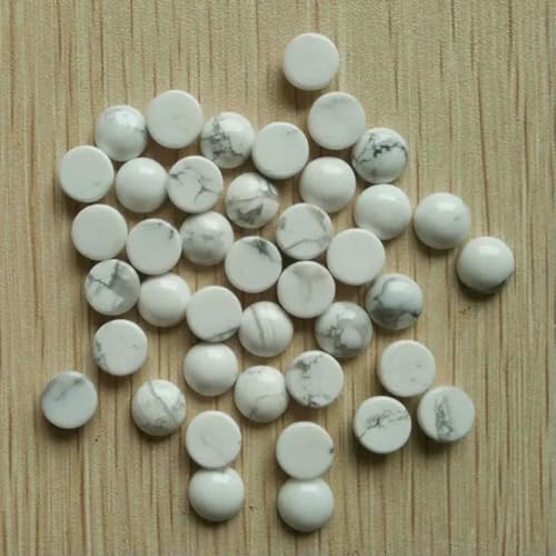 8mm Mode verschiedene naturstein runde cab cabochon perlen für schmuck Zubehör machen Großhandel 50 teile/los-weiß türkis von BSGUZ