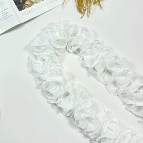 90 cm lang, 10 cm gerafft, plissiert, Perlen-Chiffon, Pilzspitze, Welle, S-Form, Rüschenbesatz, Band, glänzend, zum Nähen von Vorhängen, 4 – 90 cm lang 90 cm lang, 10 cm gerafft, plissiert, Perlen-Chiffon, Pilzspitze, Welle, S-Form, Rüschenbesatz, Band, glänzend, zum Nähen von Vorhängen, 4 – 90 cm lang von BSGUZ