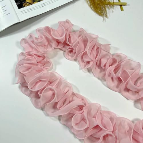 90 cm lang, 10 cm gerafft, plissiert, Perlen-Chiffon, Pilzspitze, Welle, S-Form, Rüschenbesatz, Band, glänzend, zum Nähen von Vorhängen – 1–90 cm lang 90 cm lang, 10 cm gerafft, plissiert, Perlen-Chiffon, Pilzspitze, Welle, S-Form, Rüschenbesatz, Band, glänzend, zum Nähen von Vorhängen – 1–90 cm lang von BSGUZ