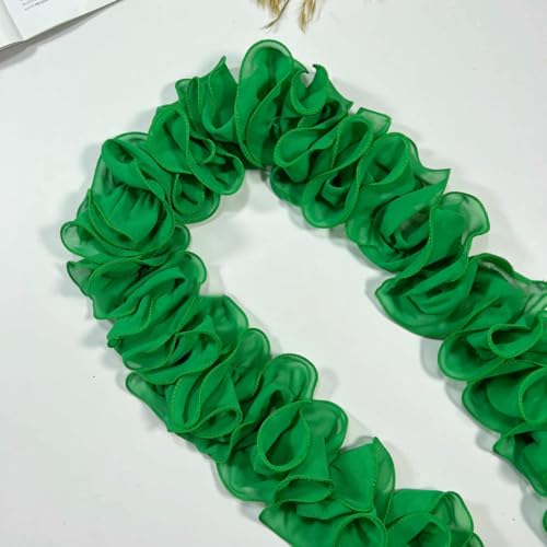 90 cm lang, 10 cm gerafft, plissiert, Perlen-Chiffon, Pilzspitze, Welle, S-Form, Rüschenbesatz, Band, glänzend, zum Nähen von Vorhängen – 11 Grün – 90 cm lang 90 cm lang, 10 cm gerafft, plissiert, Perlen-Chiffon, Pilzspitze, Welle, S-Form, Rüschenbesatz, Band, glänzend, zum Nähen von Vorhängen – 11 Grün – 90 cm lang von BSGUZ
