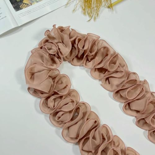 90 cm lang, 10 cm gerafft, plissiert, Perlen-Chiffon, Pilzspitze, Welle, S-Form, Rüschenbesatz, Band, glänzend, zum Nähen von Vorhängen – 12–90 cm lang 90 cm lang, 10 cm gerafft, plissiert, Perlen-Chiffon, Pilzspitze, Welle, S-Form, Rüschenbesatz, Band, glänzend, zum Nähen von Vorhängen – 12–90 cm lang von BSGUZ