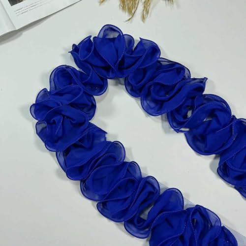 90 cm lang, 10 cm gerafft, plissiert, Perlen-Chiffon, Pilzspitze, Welle, S-Form, Rüschenbesatz, Band, glänzend, zum Nähen von Vorhängen – 13 Königsblau – 90 cm lang 90 cm lang, 10 cm gerafft, plissiert, Perlen-Chiffon, Pilzspitze, Welle, S-Form, Rüschenbesatz, Band, glänzend, zum Nähen von Vorhängen – 13 Königsblau – 90 cm lang von BSGUZ