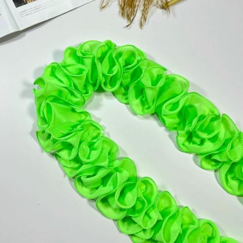 90 cm lang, 10 cm gerafft, plissiert, Perlen-Chiffon, Pilzspitze, Welle, S-Form, Rüschenbesatz, Band, glänzend, zum Nähen von Vorhängen – 14 Neongrün – 90 cm lang 90 cm lang, 10 cm gerafft, plissiert, Perlen-Chiffon, Pilzspitze, Welle, S-Form, Rüschenbesatz, Band, glänzend, zum Nähen von Vorhängen – 14 Neongrün – 90 cm lang von BSGUZ