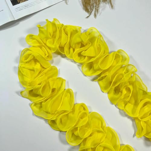 90 cm lang, 10 cm gerafft, plissiert, Perlen-Chiffon, Pilzspitze, Welle, S-Form, Rüschenbesatz, Band, glänzend, zum Nähen von Vorhängen – 5–90 cm lang 90 cm lang, 10 cm gerafft, plissiert, Perlen-Chiffon, Pilzspitze, Welle, S-Form, Rüschenbesatz, Band, glänzend, zum Nähen von Vorhängen – 5–90 cm lang von BSGUZ