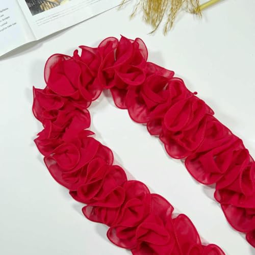 90 cm lang, 10 cm gerafft, plissiert, Perlen-Chiffon, Pilzspitze, Welle, S-Form, Rüschenbesatz, Band, glänzend, zum Nähen von Vorhängen – 6–90 cm lang 90 cm lang, 10 cm gerafft, plissiert, Perlen-Chiffon, Pilzspitze, Welle, S-Form, Rüschenbesatz, Band, glänzend, zum Nähen von Vorhängen – 6–90 cm lang von BSGUZ