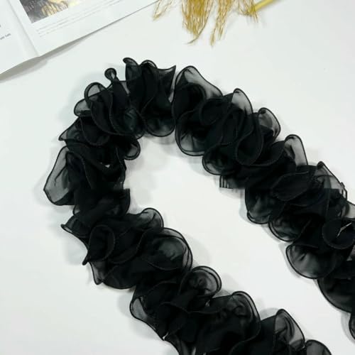 90 cm lang, 10 cm gerafft, plissiert, Perlen-Chiffon, Pilzspitze, Welle, S-Form, Rüschenbesatz, Band, glänzend, zum Nähen von Vorhängen – 7–90 cm lang 90 cm lang, 10 cm gerafft, plissiert, Perlen-Chiffon, Pilzspitze, Welle, S-Form, Rüschenbesatz, Band, glänzend, zum Nähen von Vorhängen – 7–90 cm lang von BSGUZ