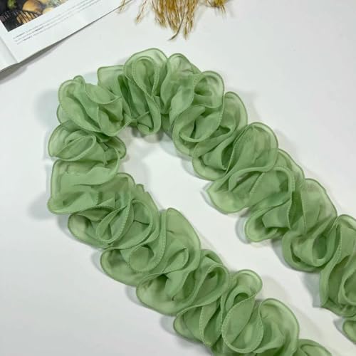 90 cm lang, 10 cm gerafft, plissiert, Perlen-Chiffon, Pilzspitze, Welle, S-Form, Rüschenbesatz, Band, glänzend, zum Nähen von Vorhängen – 9 Grasgrün – 90 cm lang 90 cm lang, 10 cm gerafft, plissiert, Perlen-Chiffon, Pilzspitze, Welle, S-Form, Rüschenbesatz, Band, glänzend, zum Nähen von Vorhängen – 9 Grasgrün – 90 cm lang von BSGUZ